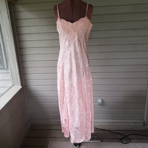 Victoria's Secret Other - Vintage Victoria Secret Nightgown Beaded Gold Label Large Pink
